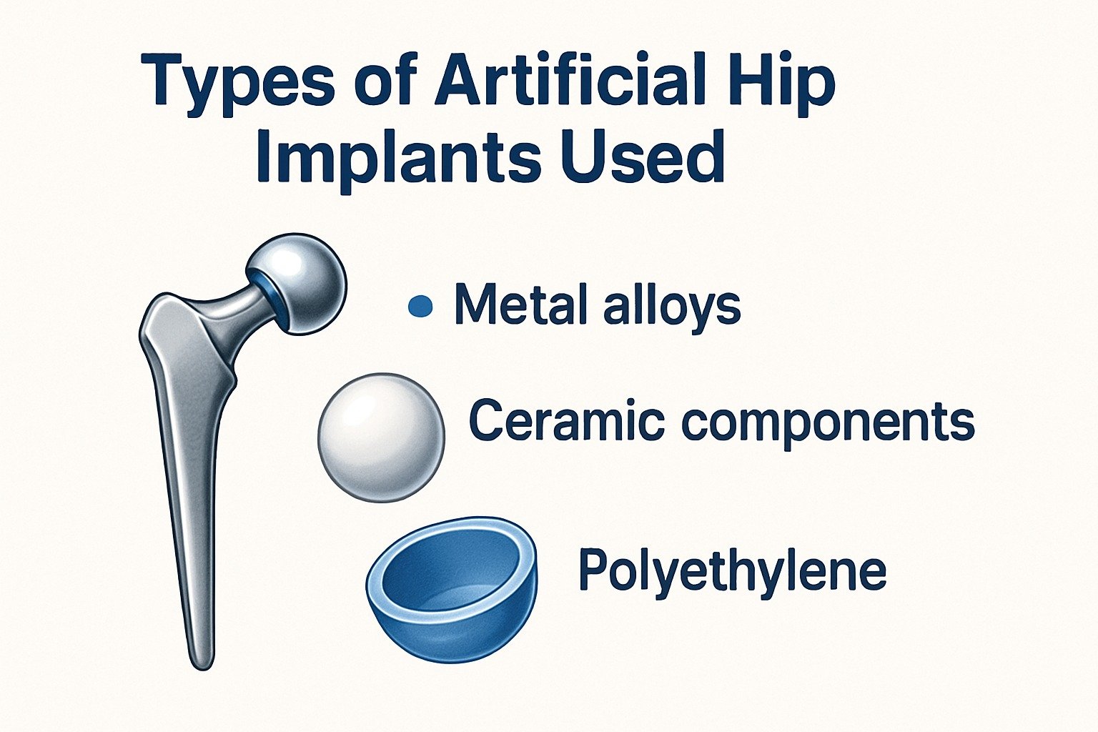 Types of Artificial Hip Implants Used
